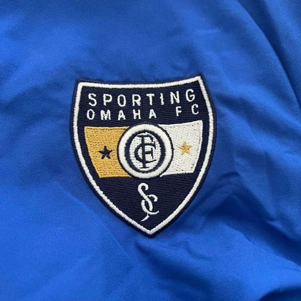 Adidas Jacket Mens Small Track Royal Blue‎ Sporting Omaha FC Soccer Streetwear
